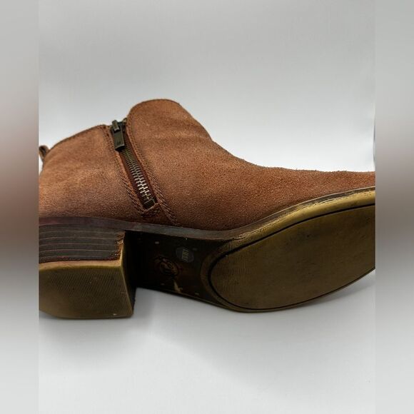 Lucky Brand Basel Suede Flat Bootie in light brown - Picture 6 of 15